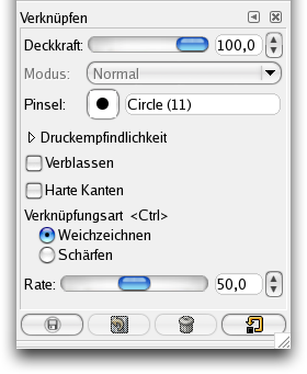 Die Eigenschaften des Werkzeuges Verknüpfen